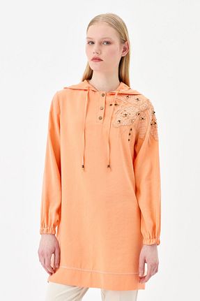 تونیک حجاب نارنجی زنانه ویسکون Nihan - کد 942182528
