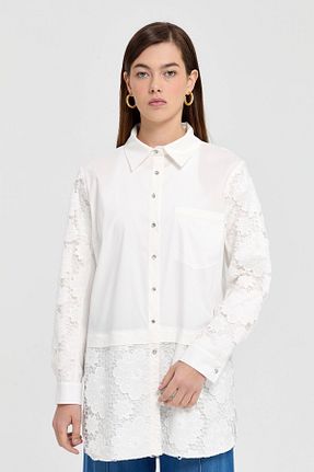 تونیک حجاب نباتی زنانه رگولار Nihan - کد 942180092