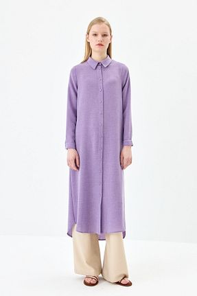 تونیک حجاب بنفش زنانه ویسکون Nihan - کد 942182377