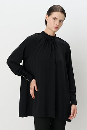 تونیک حجاب مشکی زنانه رگولار Nihan - کد 942182284