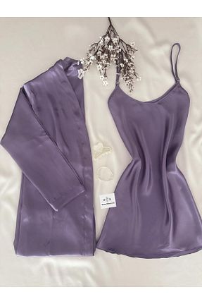 ربدوشام بنفش زنانه ساتن MH Moony Homewears - کد 942199649