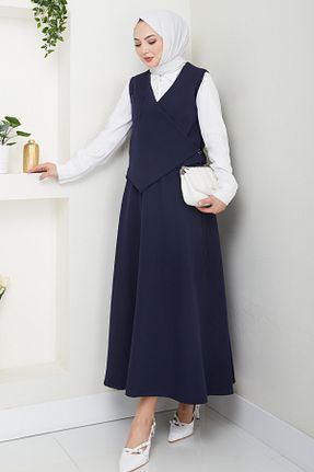 ست بالاتنه و پائین تنه حجاب سرمه ای زنانه رگولار InStyle - کد 941980507