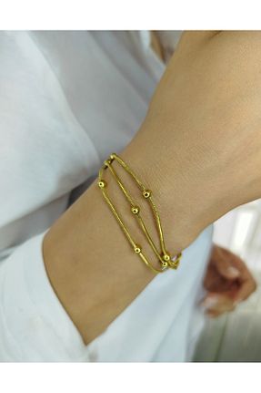 دستبند استیل (فولاد) زرد زنانه استیل ضد زنگ Nova Riva - کد 942000443