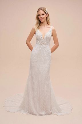 لباس عروس سفید زنانه دانتل Oleg Cassini - کد 942218639