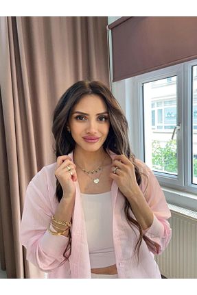 پیراهن صورتی زنانه رگولار MODA - کد 942033197