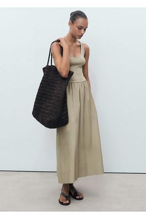 لباس خاکی زنانه بافت MANGO - کد 942040652
