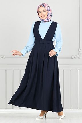 ست بالاتنه و پائین تنه حجاب سرمه ای زنانه رگولار ModaMerve - کد 942238373