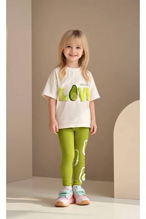 ست بالاتنه و پائین تنه سبز بچه گانه بافت KidsSel - کد 942279111