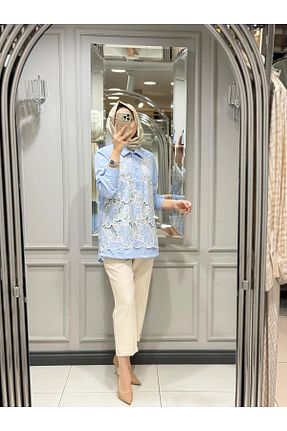 تونیک آبی زنانه بافتنی FUAT GÜRSEN - کد 942193829