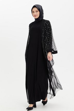کلاه و ابایا مشکی زنانه بافتنی Setrms - کد 942209544