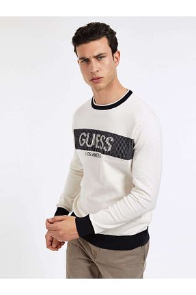 پلیور بژ مردانه طرح دار Guess - کد 942235886