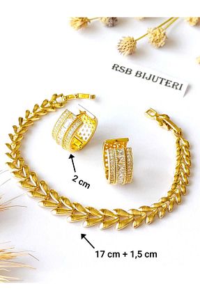 ست استیل زرد زنانه 2 تایی RSB Bijuteri - کد 942249901