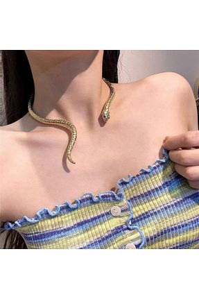 گردنبند جواهر رنگی زنانه فلزی Pelin Aksesuar - کد 942290727