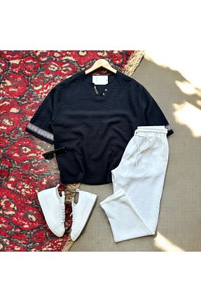 ست بالاتنه و پائین تنه مشکی مردانه بافتنی tiggirmoda - کد 943252461