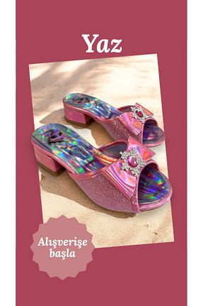 کفش مجلسی صورتی بچه گانه پارچه ای ROSE SHOES KİDS - کد 942302462