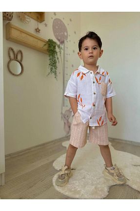 ست بالاتنه و پائین تنه سفید بچه گانه بافتنی Yalçınoğlu Kids - کد 942333621