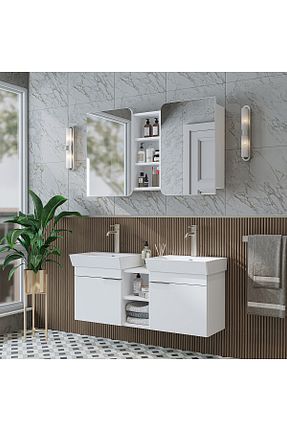 ست کمد حمام سفید ROOMART - کد 942347116