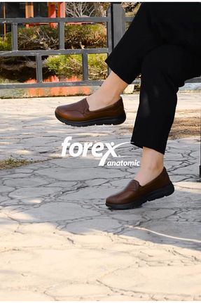 کفش کژوال قهوه ای زنانه چرم خالص FOREX - کد 942369577