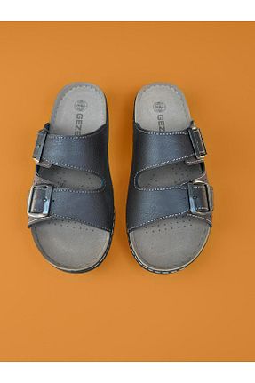 دمپائی خانگی مشکی مردانه چرم مصنوعی Gezer - کد 942445864