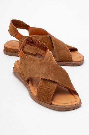 صندل قهوه ای زنانه پاشنه تخت luvishoes - کد 97503626