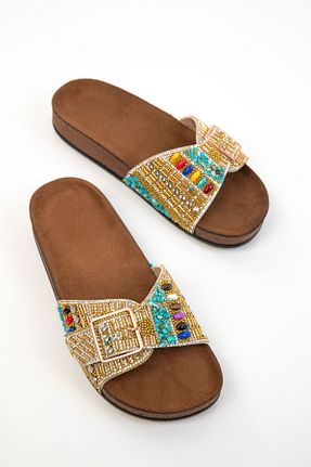دمپائی طلائی زنانه چرم مصنوعی SOHO - کد 937238953
