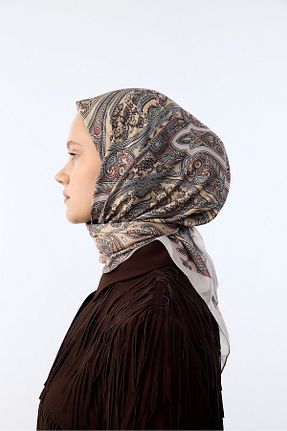 روسری رنگی پنبه پلی استر MİRSOY SCARF - کد 901359931