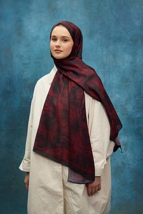 شال زرشکی زنانه پنبه ای MİRSOY SCARF - کد 924658906