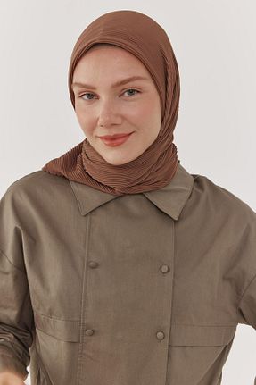 شال قهوه ای زنانه MİRSOY SCARF - کد 845619394
