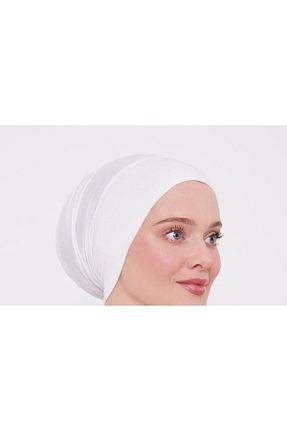 کلاه شنای حجاب سفید زنانه MİRSOY SCARF - کد 885266334