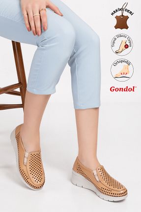 کفش کژوال بژ زنانه چرم خالص Gondol - کد 672333862