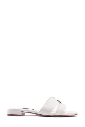 دمپائی سفید زنانه چرم مصنوعی Nine West - کد 838112382