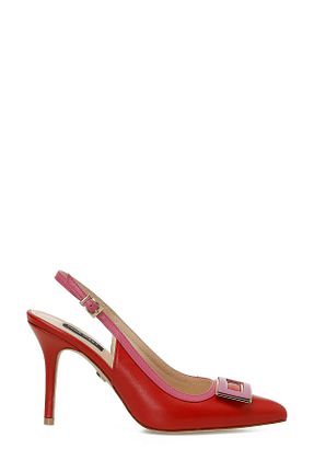 کفش پاشنه بلند کلاسیک قرمز زنانه چرم Nine West - کد 924500601