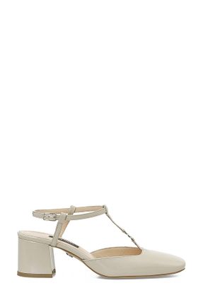 کفش پاشنه بلند کلاسیک بژ زنانه چرم خالص Nine West - کد 901977984