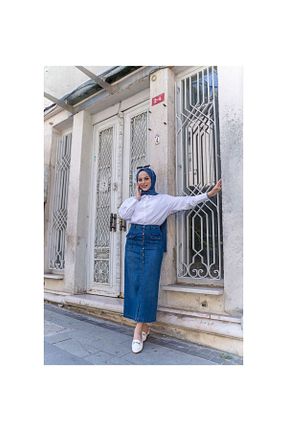 دامن حجاب آبی زنانه Straight VELLICHOR - کد 690585345