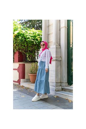 دامن حجاب آبی زنانه کمر کش دار VELLICHOR - کد 156430925