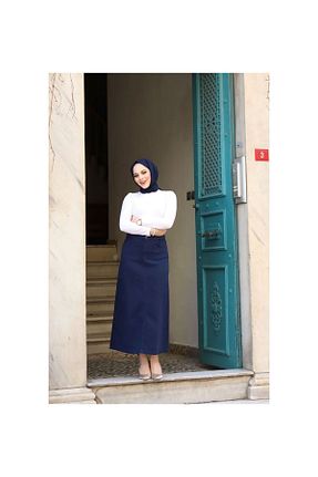 دامن حجاب سرمه ای زنانه Straight VELLICHOR - کد 156425628
