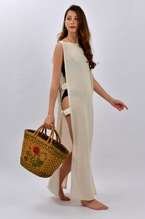 لباس ساحلی بژ زنانه %100 پنبه Merfico - کد 843046713