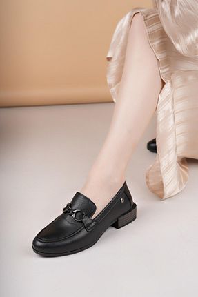 کفش لوفر مشکی زنانه پاشنه متوسط (5-9 سانتی متر) Mammamia - کد 933900422