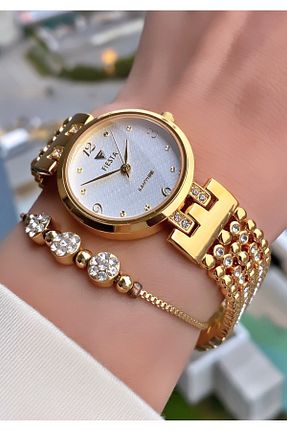 ساعت مچی طلائی زنانه 36-40 میلی متر Fiesta - کد 832872512