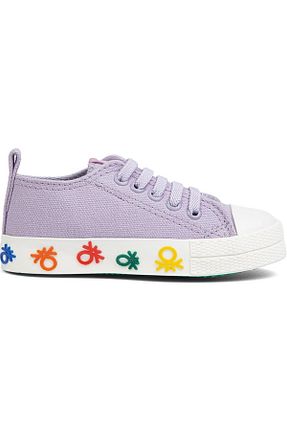 کفش اسنیکر بنفش بچه گانه بند دار United Colors of Benetton - کد 767297874