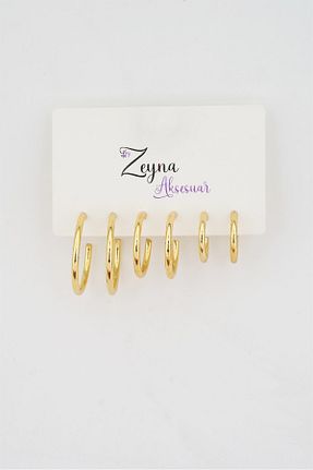 گوشواره جواهر طلائی زیرکن By Zeyna Aksesuar - کد 303194169