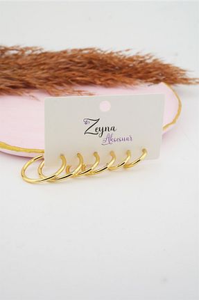 گوشواره جواهر طلائی زیرکن By Zeyna Aksesuar - کد 303194169