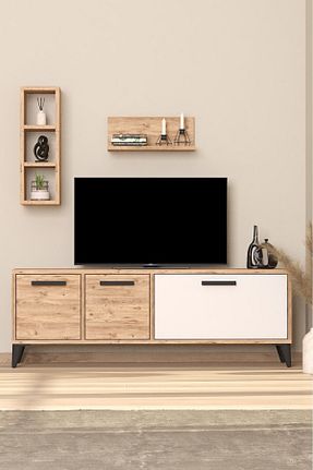 میز و پایه تلویزیون سفید Suntalam AYMOBSAN - کد 834859897