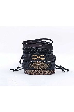 دستبند جواهر رنگی زنانه چرم خالص BSN Takı - کد 381770101
