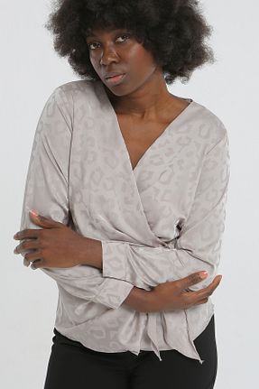 بلوز بژ زنانه پلنگی YORSSTYLE - کد 870410100