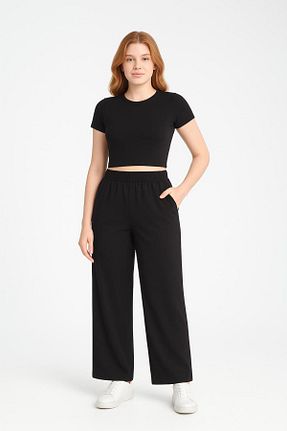 شلوار مشکی زنانه بافتنی MODA - کد 896044351