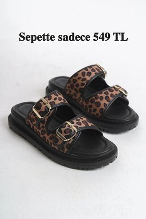 دمپائی مشکی زنانه چرم مصنوعی SH SİLVER MODA - کد 917381421