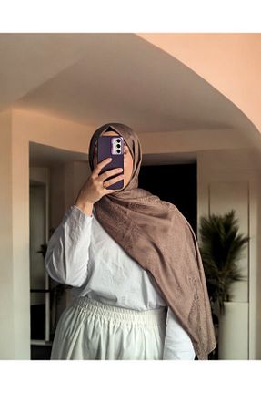 شال قهوه ای زنانه پنبه ای Lavena scarfs - کد 933352985