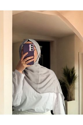 شال طوسی زنانه پنبه ای Lavena scarfs - کد 933353148