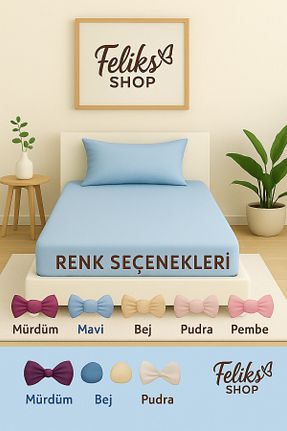 ست ملحفه تکنفره آبی کش دار Home - کد 902485625